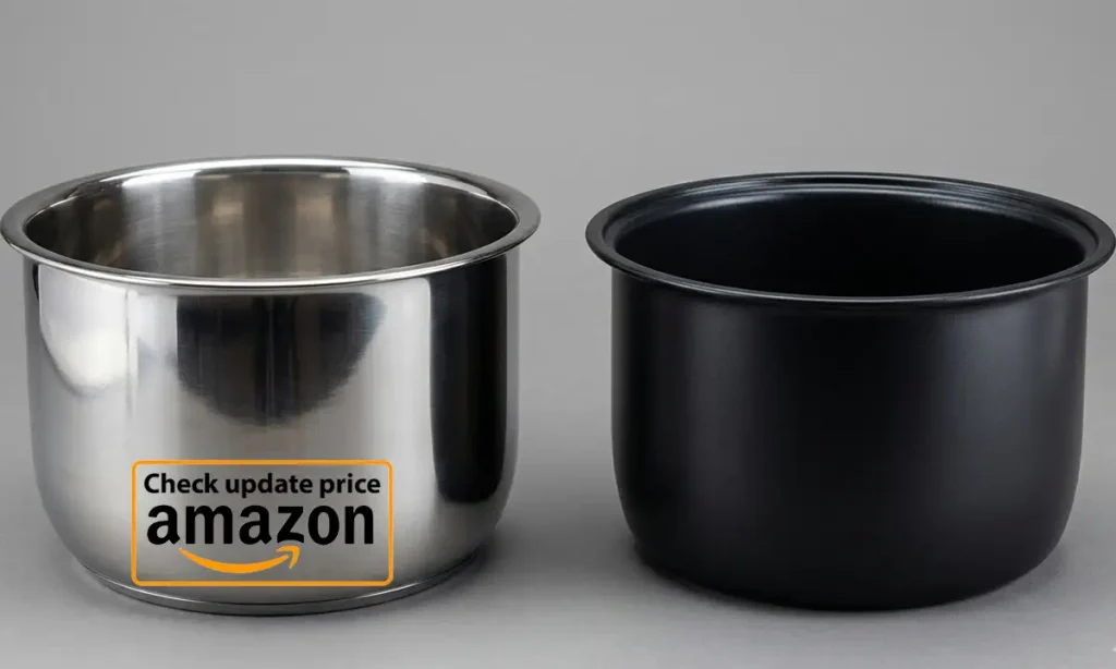 Stainless steel inner pot of Instant Pot vs non-stick coated pot of Aroma.