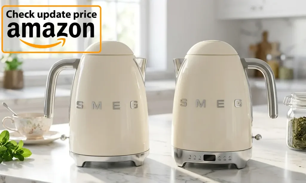 Smeg KLF03 and Smeg KLF04 resting on a modern marble kitchen